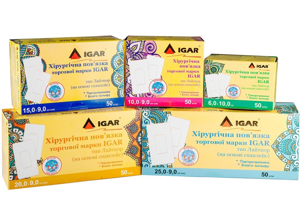 Хірургічна пов’язка ТМ IGAR тип Лайтпор (на основі спанлейс) 15,0 × 9,0 см